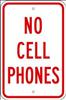 BRADY , D9668 NO CELL PHONES EG Red/White Alum 12x18