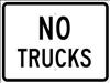 BRADY , D9705 Sign NO TRUCKS EG Blk/White Alum 24x24