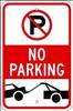 BRADY , D4019 NoPrkng TowAway Zone EG Blk/Rd/Wht 12X18