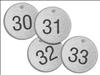 ACCUFORM , Numbered Tags 1-1/2  Round 26 to 50 PK25
