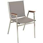 APPROVED VENDOR, F1201 Stack Chair Arms Vinyl Gray