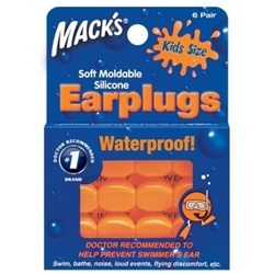 orange moldable silicone kids swimming earplugs