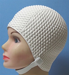 vintage retro swim cap with chin strap