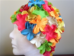 vintage retro swim cap with flowers