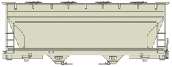 Accurail 2200 HO ACF 2-Bay Covered Hopper Kit Undecorated