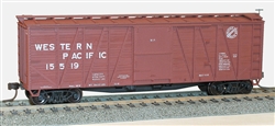 Accurail 4117 HO 40' Single-Sheathed Wood Boxcar w/Wood Doors & Wood Ends Kit Western Pacific