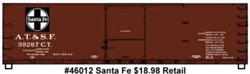 Accurail 46012 HO KIT 40' USRA Wood Double Sheathed Box Santa Fe SF