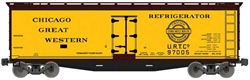 Accurail 4905 HO Early 40' Wood Reefer Kit Chicago Great Western URTC 97005 Yellow Boxcar Red Corn Belt Logo 112-4905