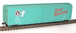 Accurail 5326 HO 50' Welded-Side Combination-Door Boxcar Kit Great Northern 36429 Jade Green Red White Standing Rocky