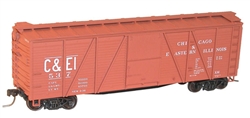 Accurail 7207 HO 40' 6-Panel Single-Sheathed Wood Boxcar w/Wood Doors & Steel Ends Kit C&EI