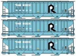 Accurail HO 8123 Pullman-Standard 4750 3-Bay Covered Hopper 3-Pack Kit Chicago & North Western