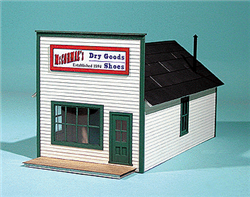 American Model Builders 693 N McCormac's Dry Goods False Front Building: Laser-Cut Wood Kit