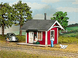 American Model Builders 790 HO Branchline Station LASERkit Xpress Laser-Cut Wood Kit with Platform