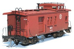 American Model Builders 884 HO Wood Caboose Kit Laser-Cut Wood Missouri Pacific Drover's Car w/LCL Side Door