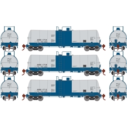 Athearn 16395 HO 16K Gal Clay Tank ASRX #1704/1709/1712