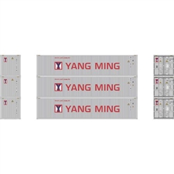 Athearn 17390 N 40' Corrugate Low Container Yang Ming/New (3)