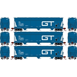 Athearn 8487 N ACF 4600 3-Bay Center Flow Hopper Grand Truck Western GTW #1 (3)