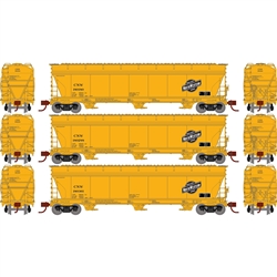 Athearn 8493 N ACF 4600 3-Bay Center Flow Hopper Chicago & North Western CNW #1 (3)