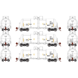 Athearn G25641 HO 13,600-Gallon Acid Tank KCCX (3)