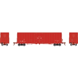 Athearn G68957 HO 50' PC&F Smth Side Box w/10'6" Dr,Data Only/Red