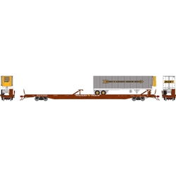 Athearn G69995 HO F89-F89'8" Flat w/40' Trailer XTTX/Brown #153655