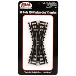 Atlas 172 HO Custom-Line Crossing Code 100 25-Degree 4-1/2" Ties