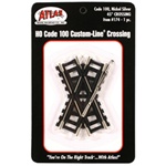 Atlas 174 HO Custom-Line Crossing Code 100 45-Degree 3" Ties
