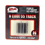 Atlas 2006 N Code 55 Track w/Nickel-Silver Rail & Brown Ties Straight 1-1/4" Pkg 6
