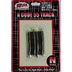 Atlas 2011 N Code 55 Track w/Nickel-Silver Rail & Brown Ties 10" Radius Half Curve Pkg 6