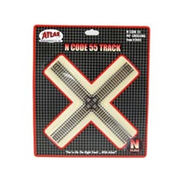 Atlas 2045 N Code 55 Track w/Nickel-Silver Rail & Brown Ties 90 Degree Crossing