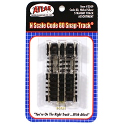 Atlas 2509 N Straight Snap-Track Assorted Ties Includes Two 2-1/2" Four 1-1/4" & Four 5/8" Sections