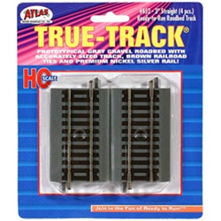 Atlas 452 HO True-Track Code 83 Track & Roadbed System Straight Section 3" Pkg 4
