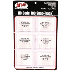 Atlas 55 HO Rail Joiners Code 100 Plastic Insulating Pkg 24