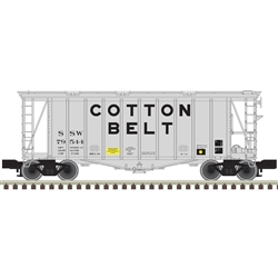 Atlas 3001076 O 40' Airslide Covered Hopper 3-Rail Cotton Belt SSW