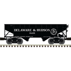 Atlas 3001232 O Offset-Side 2-Bay Hopper 3-Rail Premier Delaware & Hudson