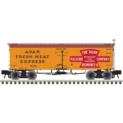 Atlas 3001428 O 36' Wood Reefer w/ Truss Rods 3-Rail Agar Packing Co.