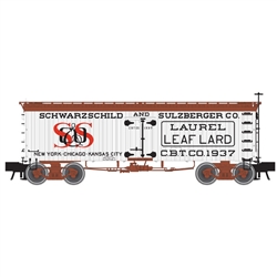 Atlas 3001435 O 36' Wood Reefer w/ Truss Rods 3-Rail Scharwzchild and Sulzberger Lard