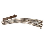 Atlas 6077 O 21st Century Track System Nickel Rail w/Brown Ties 3-Rail O72/O54 Curved Left Hand Turnout