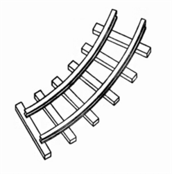 Alexander 9803 HO 18" Gauge Mine Track 2" Radius Curves Pkg 4