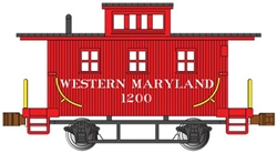 Bachmann 15755 N Old-Time Wood Bobber Caboose Western Maryland 1200