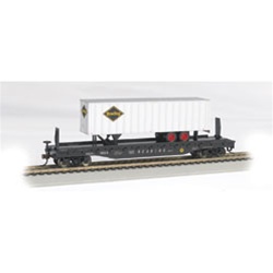 Bachmann 16704 HO 52' 6" Flatcar w/35' Piggyback Trailer Series Reading Car Trailer w/Diamond Logo 160-16704