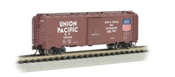 Bachmann 17053 N AAR 40' Steel Boxcar Silver Series Union Pacific "Automated Railway" Logo