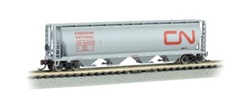 Bachmann 19163 N Canadian Cylindrical 4-Bay Grain Hopper Series Canadian National Large Noodle Logo