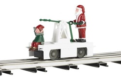 Bachmann 23803 O Operating Handcar 3-Rail Williams Christmas w/Santa & Elf 160-23803