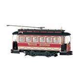 Bachmann 25127 On30 Traction-Powered Closed Streetcar Spectrum Christmas Seasons Greetings