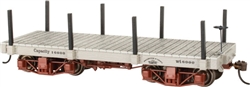 Bachmann 26513 On30 18' Wood Flatcar Spectrum Data Only Gray Pkg 2