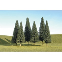 Bachmann 32001 HO Pine Trees SceneScapes 5 to 6" Pkg 6