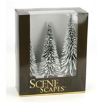 Bachmann 32202 O SceneScapes Layout-Ready Trees Pine Trees w/ Snow 8-10" Pkg 3