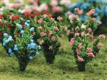 Bachmann 32512 HO Flowering Bushes Pink Blue 1" Tall pkg(8)