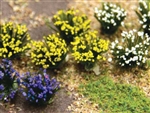 Bachmann 32515 HO Flowering Shrubs Purple Yellow White pkg(48)